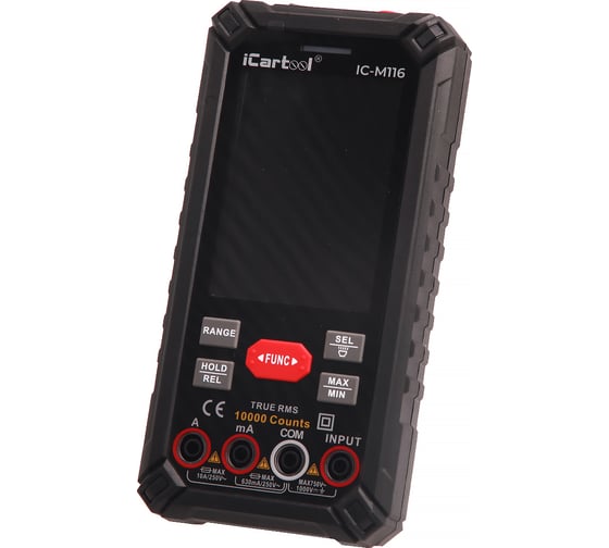 Профессиональный цифровой смарт мультиметр iCarTool CATIII 1000V, СATIV 600V, TrueRMS, AC/DC IC-M116