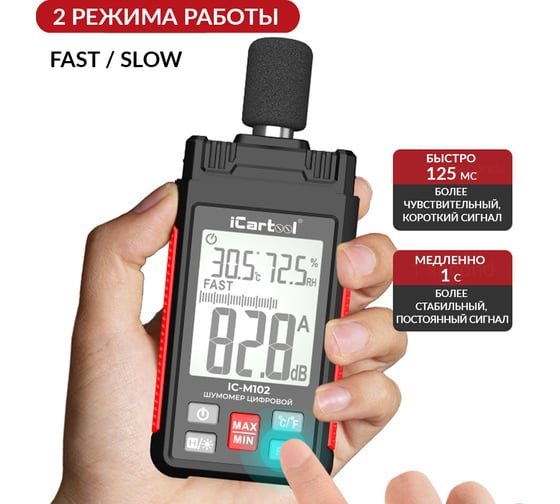 Цифровой шумомер iCarTool 30-130 дБ IC-M102
