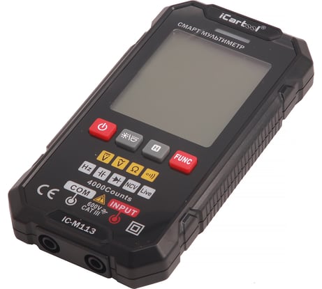Цифровой смарт-мультиметр iCarTool с подсветкой экрана CATIII 600V, TrueRMS IC-M113