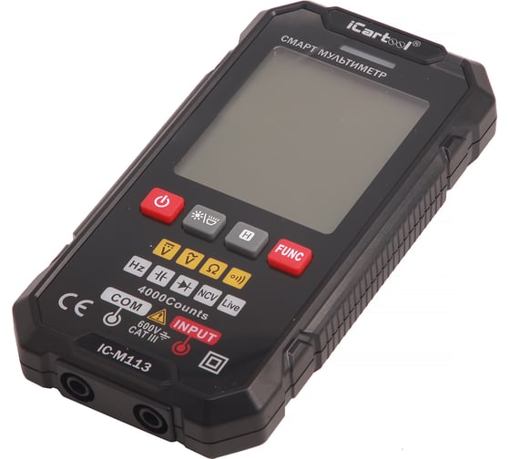 Цифровой смарт-мультиметр iCarTool с подсветкой экрана CATIII 600V, TrueRMS IC-M113