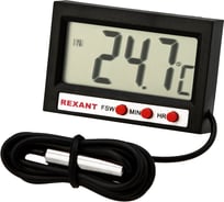 Электронный комнатно-уличный термометр с часами и выносным датчиком REXANT 70-0505