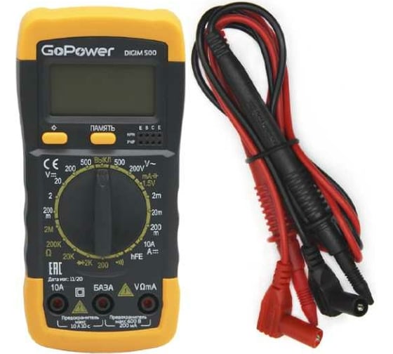Мультиметр GoPower DigiM 500, 1/60 00-00015325