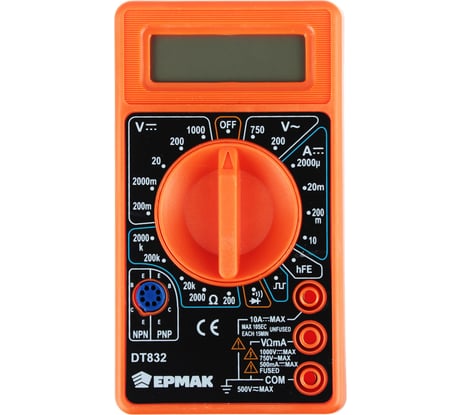 Мультиметр цифровой ЕРМАК DT-832 660-004