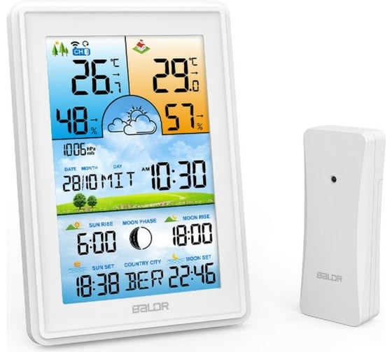 Многофункциональная беспроводная метеостанция BALDR B0360WST2H2PR-V2-WHITE 1