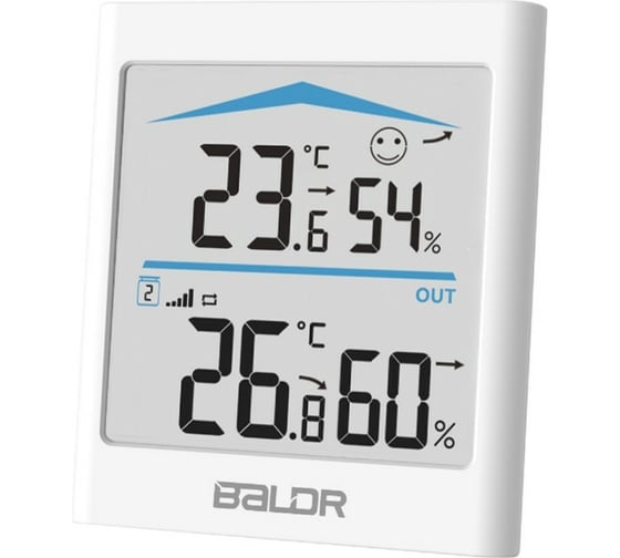 Цифровой термогигрометр с внешним датчиком BALDR B0135T2H2-WHITE
