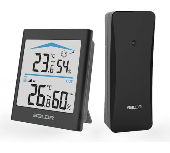 Цифровой термогигрометр с внешним датчиком BALDR B0135T2H2-BLACK