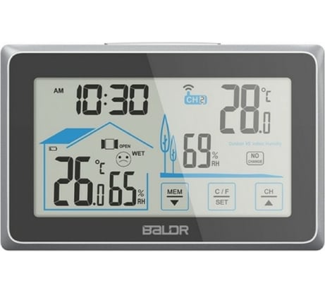 Беспроводная метеостанция с индикатором BALDR B0340ST2H2-BLACK