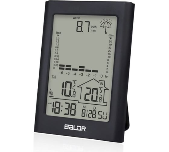 Цифровой термометр с датчиком осадков BALDR B0341WST2-BLACK