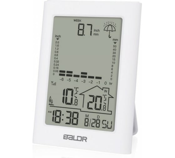 Цифровой термометр с датчиком осадков BALDR B0341WST2-WHITE