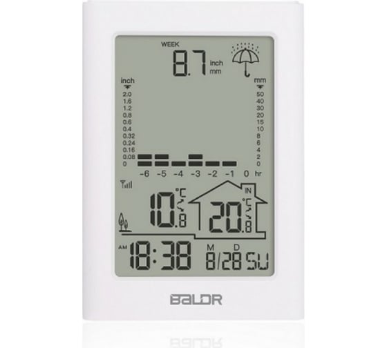 Цифровой термометр с датчиком осадков BALDR B0341WST2-WHITE