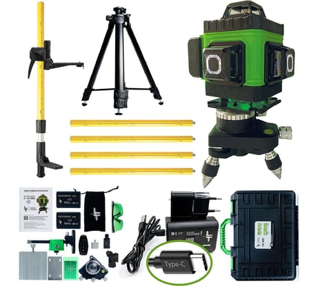 Профессиональный лазерный уровень LT L16-360Z + штатив 3.6м + тренога 1.5м усиленная L16-360Z/3.6м/1.5м-УС