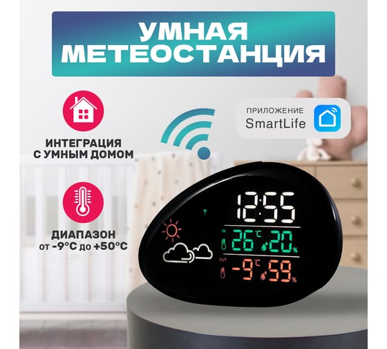 Метеостанция с цветным дисплеем Halsa Wi-Fi HLS-E-102
