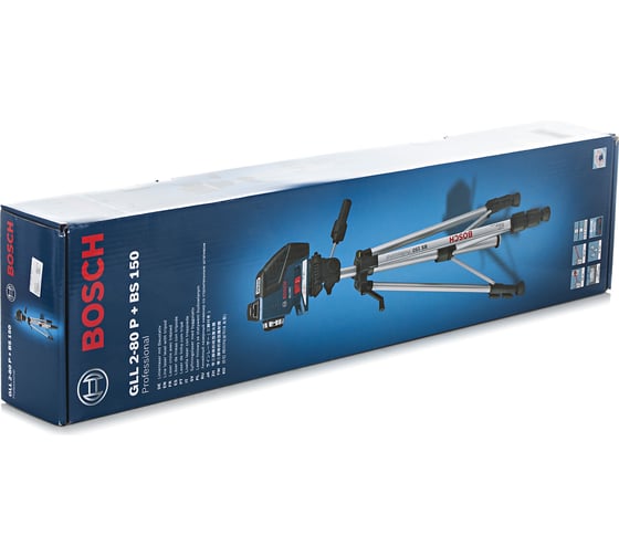 Линейный лазерный нивелир Bosch GLL 2-80 P + штатив BS 150 + вкладка под L-Boxx 0.601.063.205