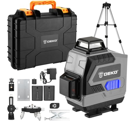 Лазерный самовыравнивающийся уровень DEKO DKLL16 в кейсе, со штативом 1 м 065-0233