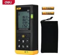 Лазерный дальномер DELI DL4168, диапазон измерения 0,05-60 м, точность ±3 мм, дисплей 1,7 дюйма, автоматическое отключение 102961