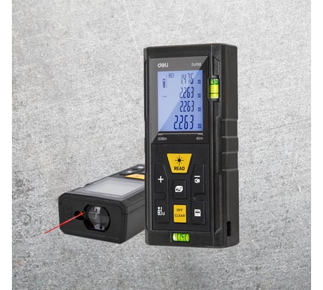 Лазерный дальномер DELI DL4168 0.05-40м, точность ± 3мм, дисплей 1.7 дюймов 102961