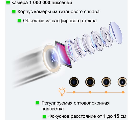 Управляемый видеоэндоскоп iCarTool оптоволоконная подсветка, экран 4.5", 1Мп, 1280х720, 1м, 4мм зонд, поворот камеры 360° IC-VC1042WL