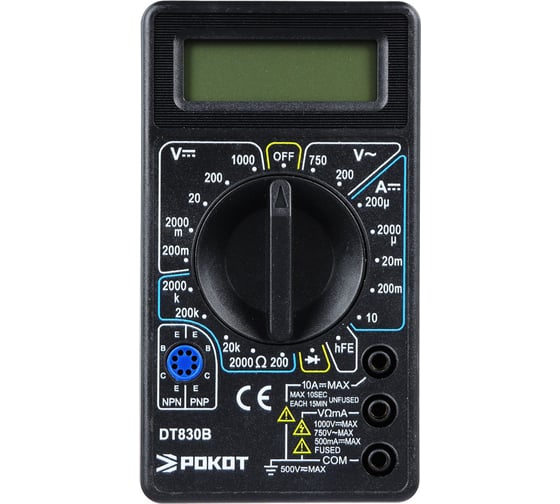 Цифровой мультиметр РОКОТ DT-830В 660-014 1