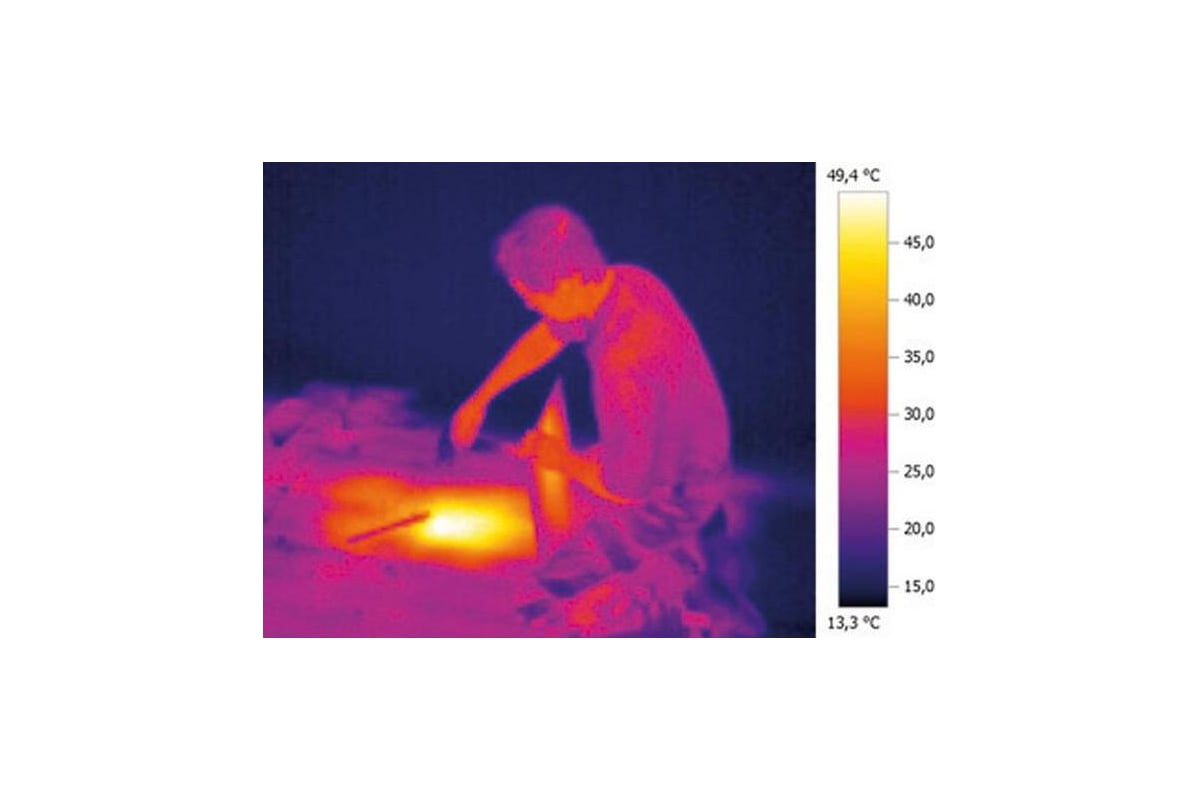 Изображение температурного поля полученное с помощью тепловизора