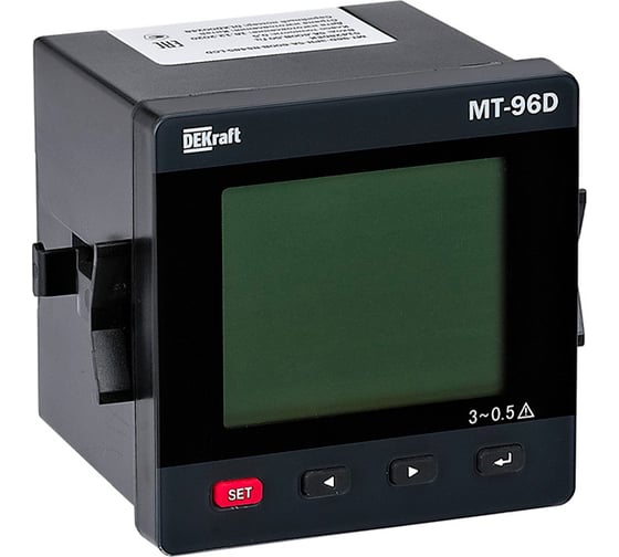 Цифровой мультиметр DEKraft мт-96d 96x96мм, трехфазный, вход 600в 1а, rs485, lcd-дисплей 51429DEK 1