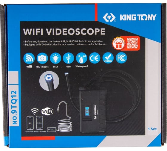 Видеоэндоскоп KING TONY Wi-Fi 8 мм 9TQ12