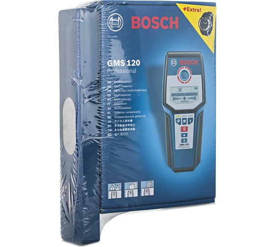 Мультидетектор Bosch GMS 120 + наручные часы 0.615.994.0B0