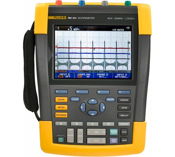 Осциллограф FLUKE-190-104/EU/S SCOPEMETER 190-104, серии II 100MHZ 4 канала, шнур EUROPE 3894617 1