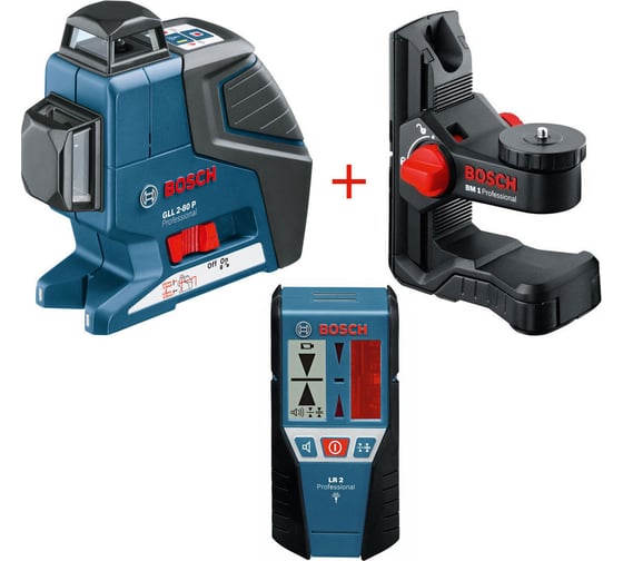 Линейный лазер Bosch GLL 2-80 + BM1 + LR2 0601063203