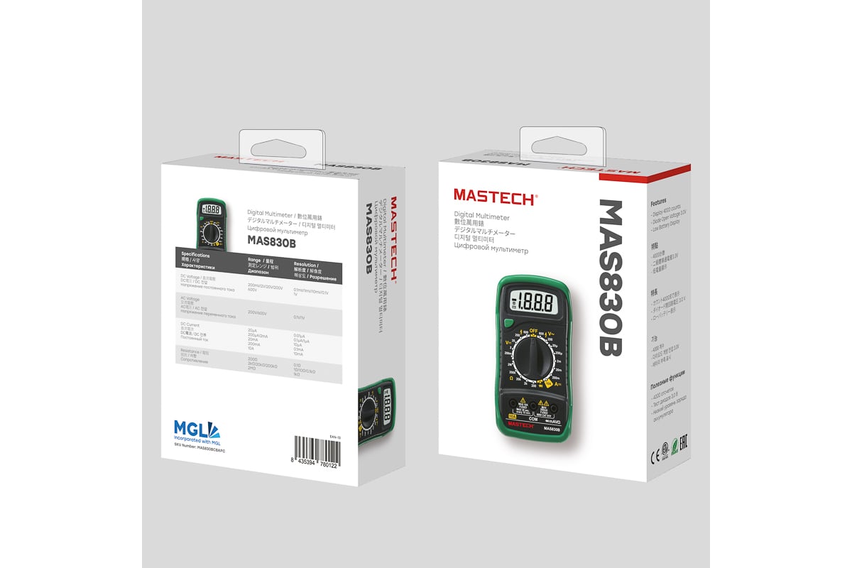 Цифровой мультиметр Mastech MAS830B 13-2010 - выгодная цена, отзывы,  характеристики, фото - купить в Москве и РФ