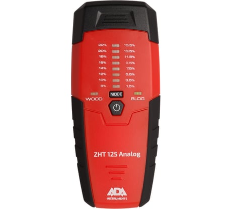 Контактный измеритель влажности древесины и стройматериалов ADA ZHT 125 Analog А00399