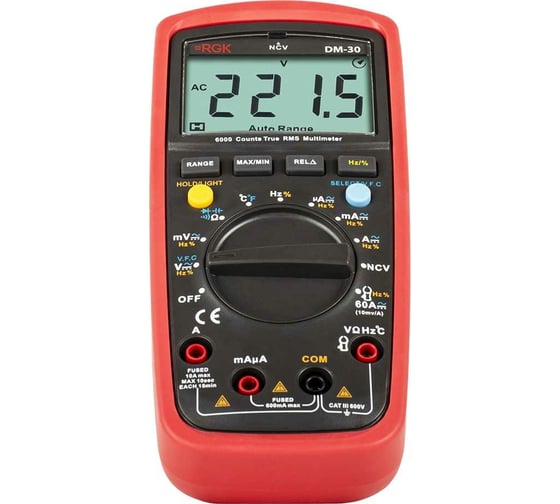 Цифровой мультиметр RGK DM-30 с поверкой 779654