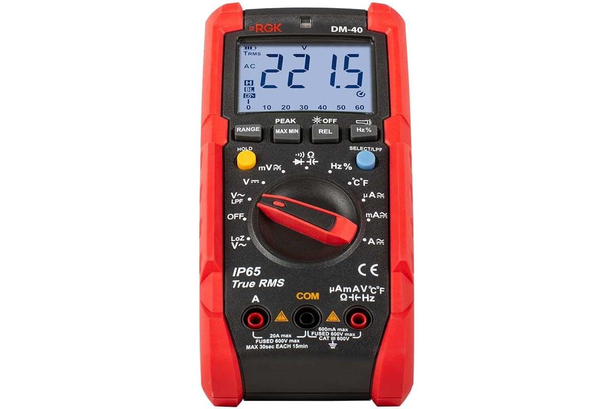 Цифровой мультиметр с поверкой RGK DM-40 779661 - выгодная цена, отзывы ...