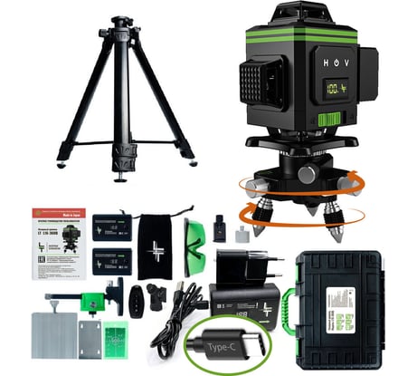 Профессиональный лазерный уровень LT L16-360В + тренога 1.5 м усиленная L16-360В/1.5м-УС