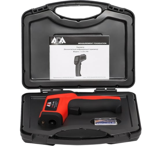 Инфракрасный пирометр ADA TemPro 900, от -50С до 900С, с калибровкой А00225К