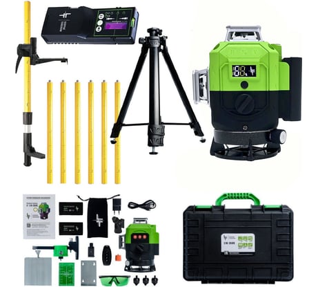 Профессиональный лазерный уровень LT L16-360S + штатив 4.8 м + тренога 1.5 м усиленная + приемник (отражатель) лазерного луча L16-360S/4.8м/1.5м-УС/ОТР