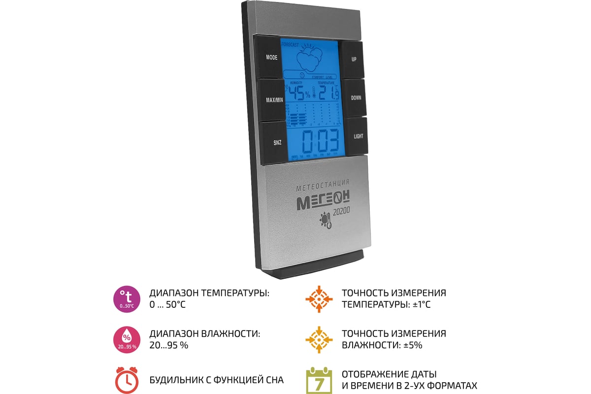 Измеритель температуры и влажности воздуха МЕГЕОН 20200