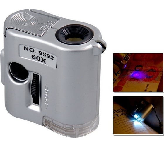 Микроскоп Pro Legend 60x мини, с подсветкой (1 LED) и ультрафиолетом PL4443
