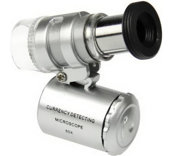 Микроскоп Pro Legend 60x мини, с подсветкой (2 LED) и ультрафиолетом PL4444