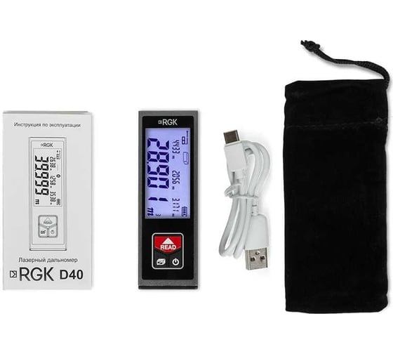 Лазерный дальномер RGK d40 с поверкой 755689