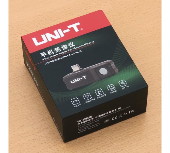 Портативный тепловизор для смартфона UNI-T UTi120Mobile -20/+400c, ИК-разрешение 120x90 пикселей, ПО Android 00-00012003