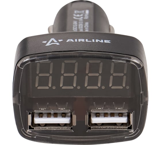 Вольтметр Airline + 2USB 3.1A в прикуриватель AVM-D-02