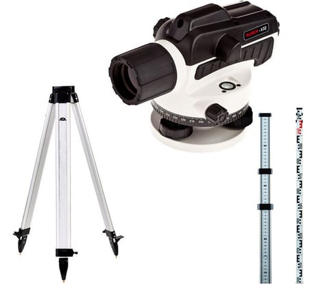 Комплект ADA: нивелир Ruber 32 с поверкой + рейка STAFF 3 + штатив на винтах Light S А00201_К