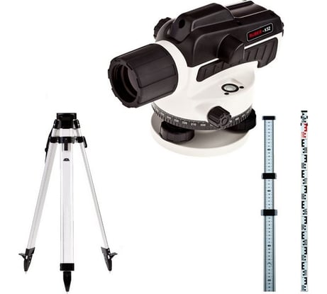 Комплект ADA: нивелир Ruber 32 с поверкой + рейка STAFF 3 + штатив на клипсах Light А00201_К1