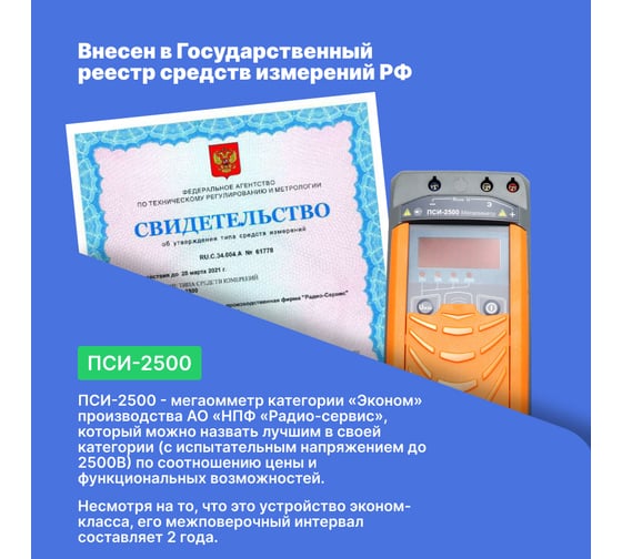 Мегаомметр Радио-Сервис ПСИ-2500 128063
