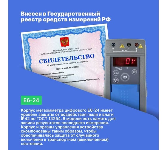 Мегаомметр Радио-Сервис Е6-24 128057