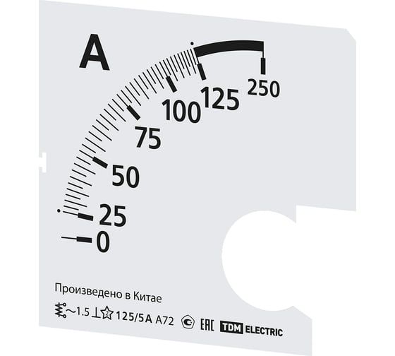 Шкала TDM ELECTRIC ш72 125/5а-1.5, для а72 х/5а SQ1102-2055