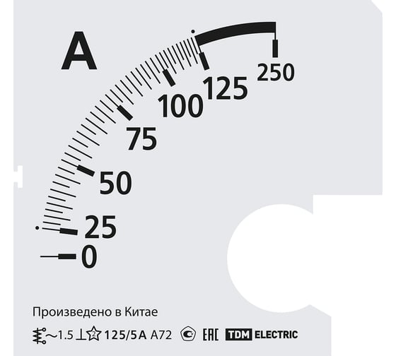 Шкала TDM ELECTRIC ш72 125/5а-1.5, для а72 х/5а SQ1102-2055