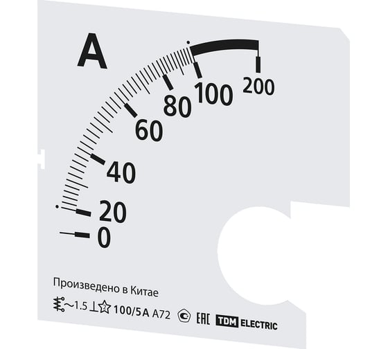 Шкала TDM ELECTRIC ш72 100/5а-1.5, для а72 х/5а SQ1102-2054