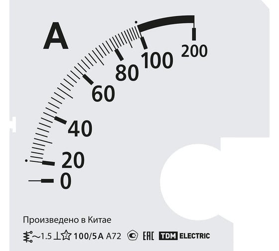 Шкала TDM ELECTRIC ш72 100/5а-1.5, для а72 х/5а SQ1102-2054