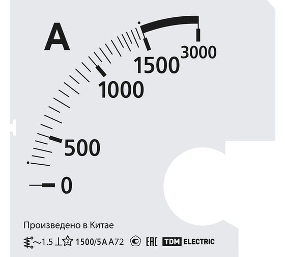 Шкала TDM ELECTRIC ш72 1500/5а-1.5, для а72 х/5а SQ1102-2067